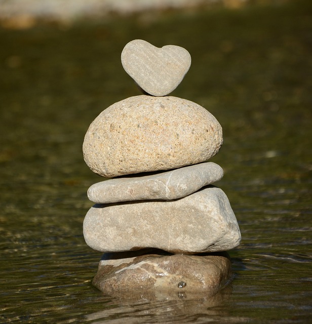 heart, water, stone heart